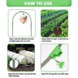 U0U Garden Mesh Netting Kit,7.8 x 24 Ft Plant Netting with Hoops,Bird Net for Garden with 6 Sets Garden Hoops & 18 Clips,Garden Net Bed Cover for Plants Birds Animals Protection (White)