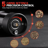 Electric Salt and Pepper Grinder Set Automatic Battery Pepper Mill Shakers Adjustable Coarseness Upgraded Larger Capacity with Led Home and Kitchen Appliances White Elephant Gifts for Women Men