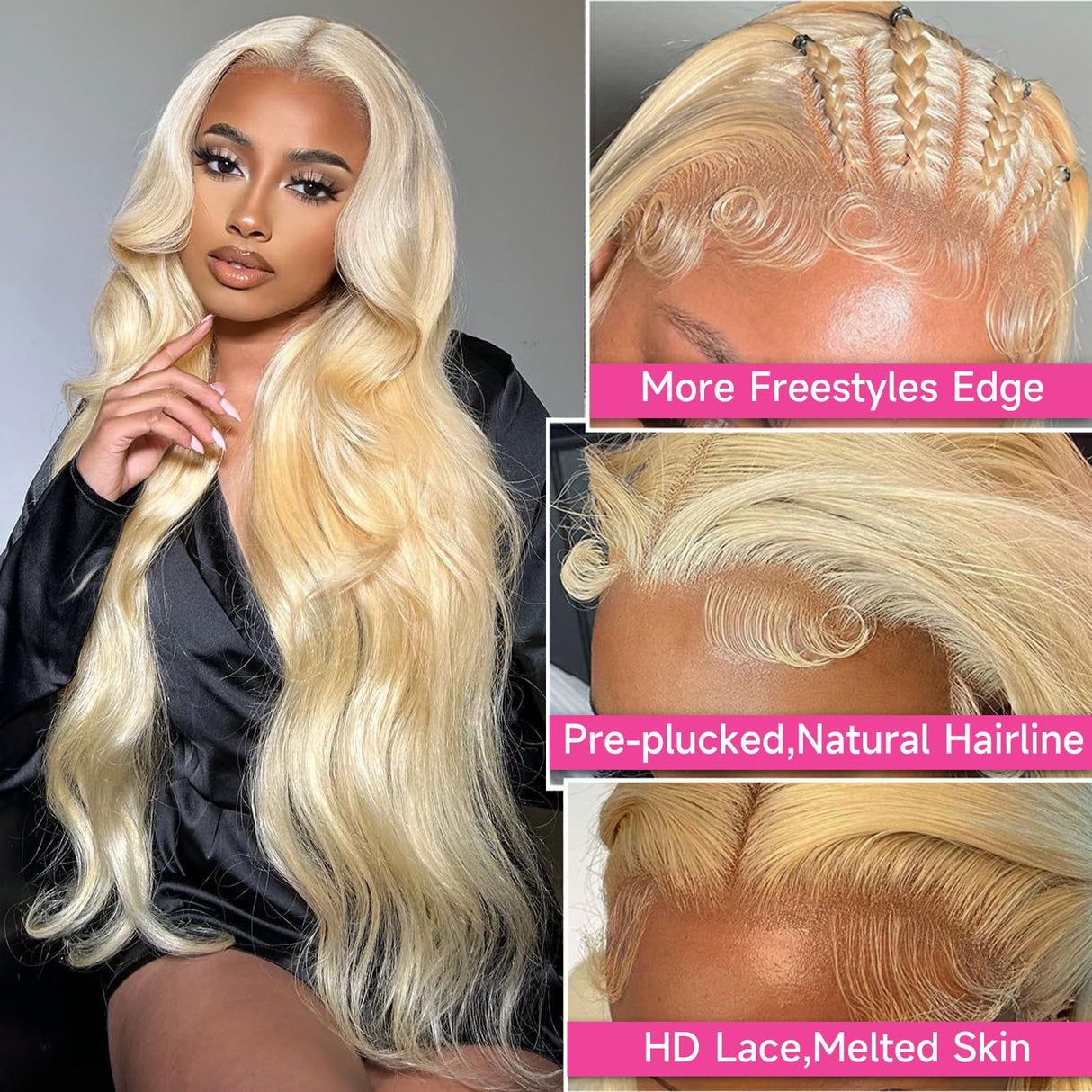 Cloudeer 28 Inch 613 13x6 Lace Front Wig Human Hair 200 Density Blonde Wig Human Hair 613 HD Lace Frontal Wig 13x6 Blonde Body Wave Lace Front Wigs Human Hair Pre Plucked