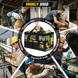 Heavy Duty Tool Bag 16-Inch - 19 Pockets Tool Organizer, Portable Electrician Toolbox W/Soft Handle, Christmas Birthday Gift Ideas for Men Dad Husband Him Mechanic Plumber, Wide Mouth Tool Storage Box