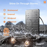 addlon 35FT Solar String Lights Outdoor, IP54 Waterproof Solar Powered with Remote & USB Port, 10+1 LED Shatterproof Bulbs, Dimmable Solar Light Outdoor for Camping Backyard Bistro Porch