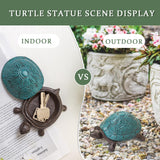 Ionela Spare Key Hiders Outside Cast Iron Turtle Hidden Key Holder for Outside Hide A Key, Antique Blue