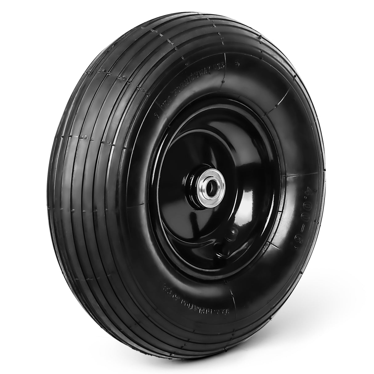 13 Inch 1 PC Rubber Pneumatic Replacement Tires and Wheels 4.00-6 with 5/8'' Axle Bore Hole, Inflated Air Wheel for Wheelbarrow/Wagon/Hand Truck/Trolley/Garden Scooter etc.