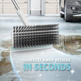 Floor Scrubber, Stainless Steel Wire Scrub Brush with Long Handle, Sturdy, Durable, and Corrosion-Resistant, Outdoor Surface Cleaning for Concrete Patios, Deck, Garden, Garage