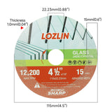 LOZLIN Diamond Blades 3-Pack 4.5" Diamond Multi-Purpose Saw Blades - Heavy Duty Angle Grinder Discs for Cutting Marble/Quartz/Stone/Tile/Metal/Plastic (Nano-Diamond, 3)