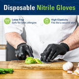 SWIFTLITE Nitrile Gloves, Disposable Black Gloves, Food Safe Rubber Gloves, Latex-Free, Powder-Free for Cooking, Cleaning, Food Prep (X-Large, 300 Counts)