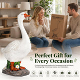 GIGALUMI 19" Large Porch Goose Statue, Durable Resin Garden Decor, Hand-Painted Animal Sculpture Indoor Outdoor, Patio Lawn Yard Art Ornaments, Birthday Housewarming Gift for Women Mom Grandma Friends