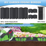 6 in Tall 40Ft Landscape Edging Black Garden Edging &40Pcs Garden Stakes