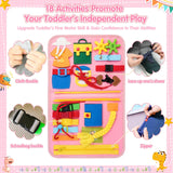 2 Year Old Girl Christmas Birthday Gift - Montessori Busy Board Book for Toddler Girls (Age 1-3), Sensory Learning Activity Toys, Road & Airplane Travel Toys