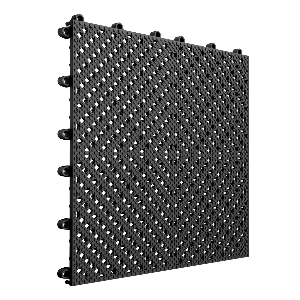 Jocoevol 60-Pcs Interlocking Tile, Indoor/Outdoor Drainage Interlocking Floor Tiles 11.8" x 11.8", Anti-Slip Waterproof Soft PVC Splicing Flooring Tile for Garage Patio Pool Bathroom, Black