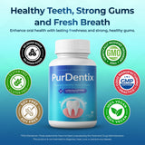 PurDentix Oral Health Probiotic – 4-Strain Formula for Healthy Gums, Teeth & Fresh Breath – 30 Chewable Tablets