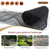 ORIVOGAS Deer Fence Netting,Plastic Mesh Fence 6.5x50ft,Reinforced Edges 55gsm Heavy Duty Animal Barrier,Ideal for Garden Netting,Against Bird,Temporary Fence,Fruit Plant Protection,Black