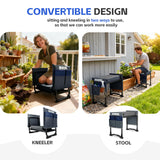 Dekool Garden Kneeler and Seat with Upgraded Wide & 3" Thick Kneeling Pad, Heavy Duty Garden Stool with 2 Large Tool Bags, Portable Bench for Weeding, Gardening Gifts for Women, Men, Seniors, Grey