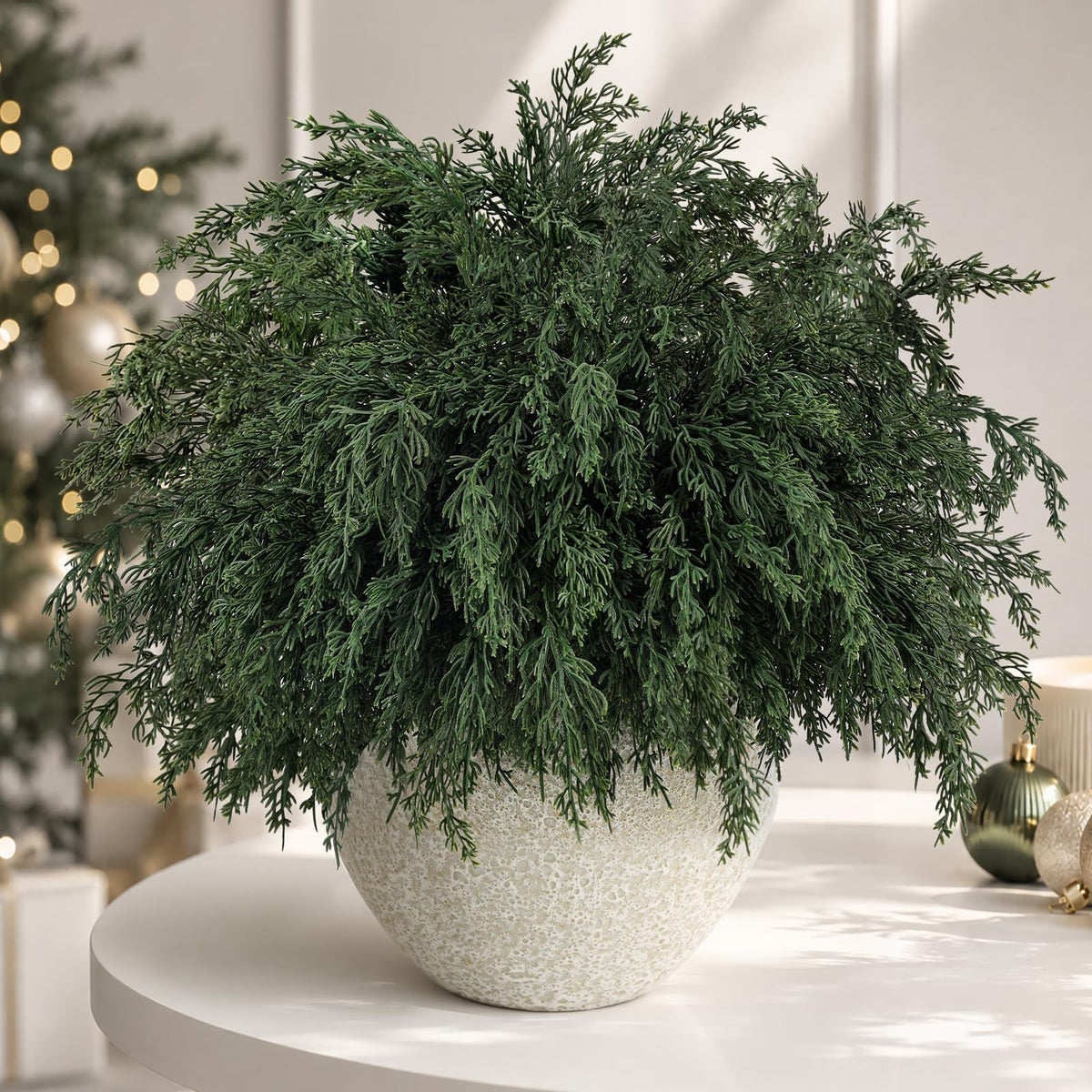 16PCS Christmas Cedar Pine Stems Branches Decor Artificial Greenery Picks