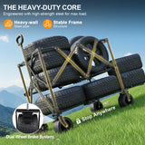 Double Decker Wagon Heavy Duty Collapsible, 600LBS 400L Capacity