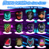 MOYACA Led Mask with Sound Effects and Gesture Sensing, Transforming Light up Music Mask with Voice for Halloween Rave Costume Christmas Cosplay Birthday Masquerade Dj Parties