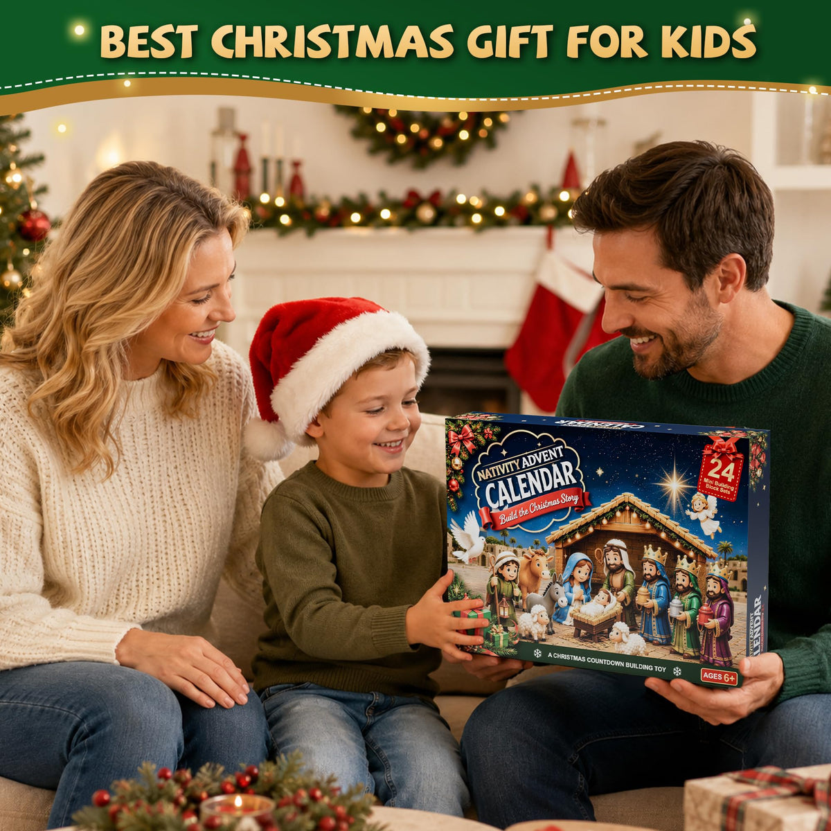 Nativity Advent Calendar 2026 for Kids, 24-Day Christmas Building Block Set