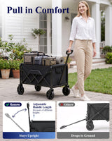 Kitsure Collapsible Wagon with Wheels, 200 lb, 28 x 17 x 36 in