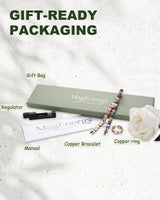 MagEnergy Copper Anklet for Women& Lymphatic Drainage Ring, Turquoise Magnetic Ankle Bracelet with 3500 Gauss Magnets, 99.99% Pure Copper Anklet, Adjustable, Jewelry Gift Box (Free Sizing Tool)