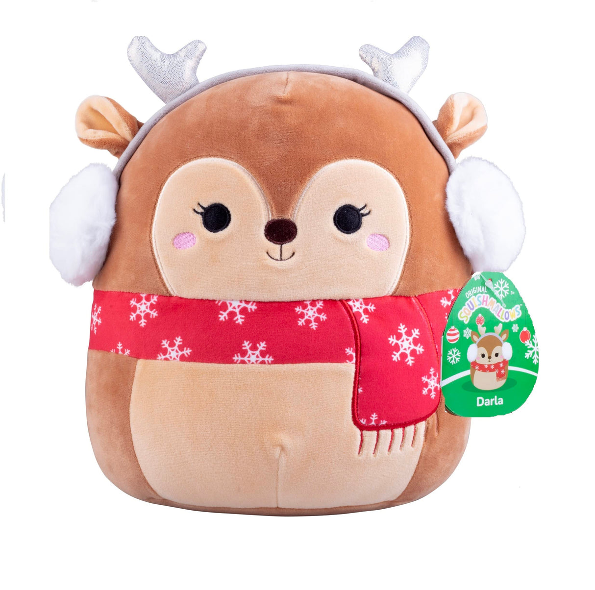 Squishmallows Original 10-Inch Darla The Christmas Deer - Official Jazwares Holiday Reindeer Plush- Collectible Soft & Squishy Stuffed Animal Toy- 2025 Limited Edition - Gift for Kids, Girls & Boys