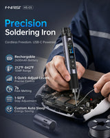 FNIRSI HS-03 Cordless Soldering Iron Kit, 2600mAh Battery Portable Soldering Iron, 212-842°F, 3s Fast Heating, 5-Level Temp, 0.96" IPS Display Soldering Iron for Electronics Repair, DIY, PCB