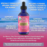 USDA Organic Liquid Probiotic for Women | PH Balance, UT, & Feminine Health | Digestive Support, Immune & Gut Health | 15 Clinically Studied Strains | 98% Absorption | Vegan, Non-GMO | 40 Servings