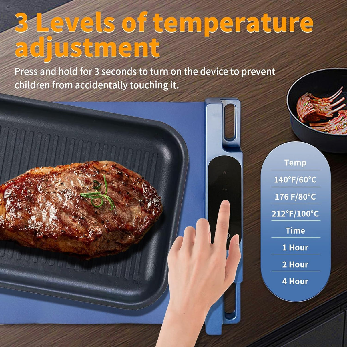 HGUNBI Food Warming Mat,Fast Heating Silicone Electric Warming Tray with 3 Level Temperature and 3 Level Timer, Roll Up Buffet Hot Plates Heat Pads