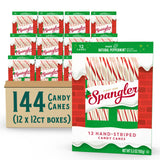 Spangler Red and White Christmas Candy Canes - Classic Christmas Treats, Natural Peppermint Sticks, Candy Canes Bulk, Individually Wrapped, Regular Size - 144 Count (12x12 Ct. Boxes)