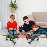 Moskiddo Remote Control Dinosaur Toys for Kids 3-5, 5-7, 8-12, 10-12, Electronic RC T Rex Dino Robot Toy for Boys, Top Christmas & Birthday Gifts for 6 7 8 9 10 11 & 12 Year Old Boys (Color: Brown)
