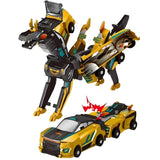 Gkiozu Transforming Dinosaur Toys, 2 in 1 Magnetic Cars Collision Transform into Dino Toys, for Boys Girls Toy Age 2-12, Christmas Birthday Gift(Golden Dragon)