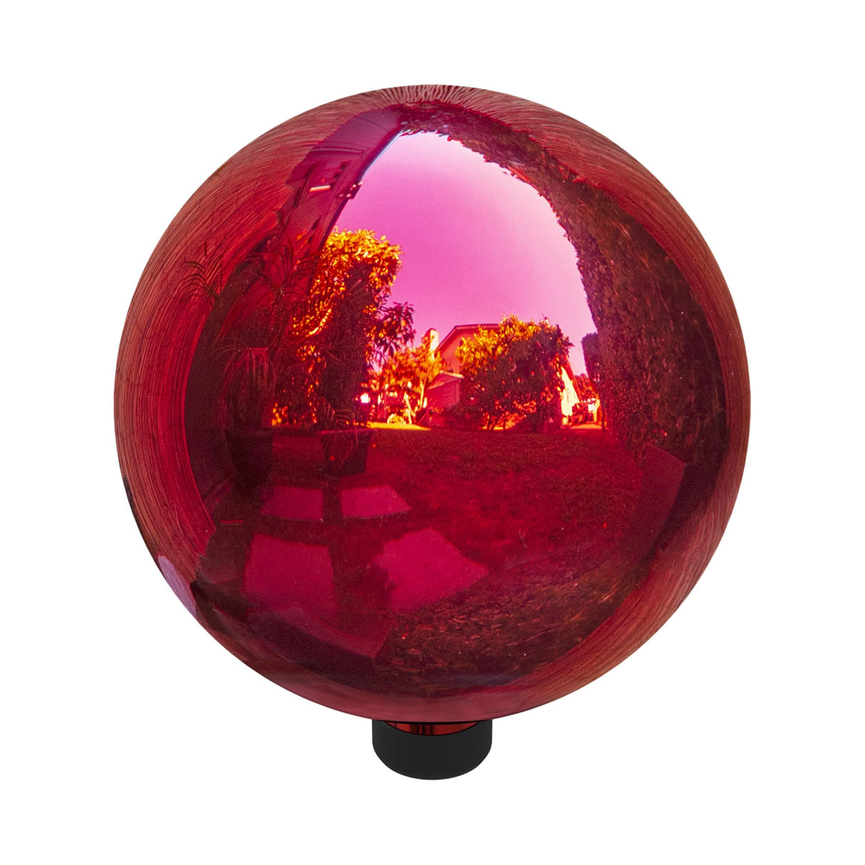 Alpine Corporation 10" Diameter Indoor Outdoor Glass Gazing Globe Yard Decor, Red