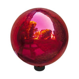 Alpine Corporation 10" Diameter Indoor Outdoor Glass Gazing Globe Yard Decor, Red
