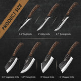 HOSHANHO Butcher Knife Set, Sharp Kitchen Knife Set & Roll Bag Gift for Men