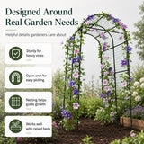 FOLLOOK Garden Arch Trellis for Climbing Plants Outdoor, 7.8 ft, Black
