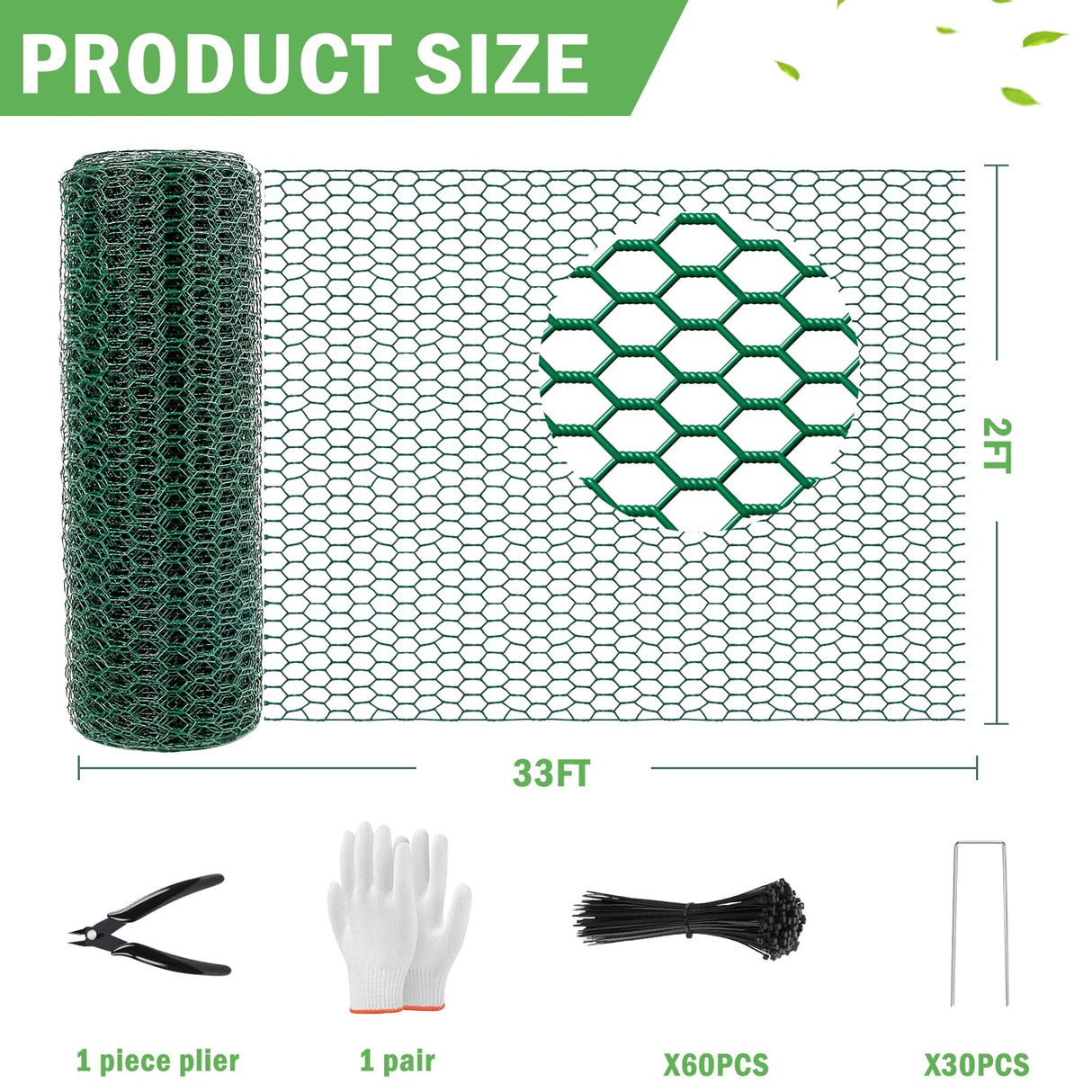 33Ft x 24In Plant Protectors from Animals, Plant Cages for Outdoor Plants