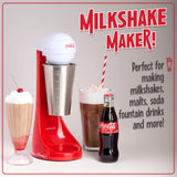 Nostalgia Two-Speed Electric Coca-Cola Limited Edition Milkshake Maker and Drink Mixer, Includes 16-Ounce Stainless Steel Mixing Cup and Rod, Red