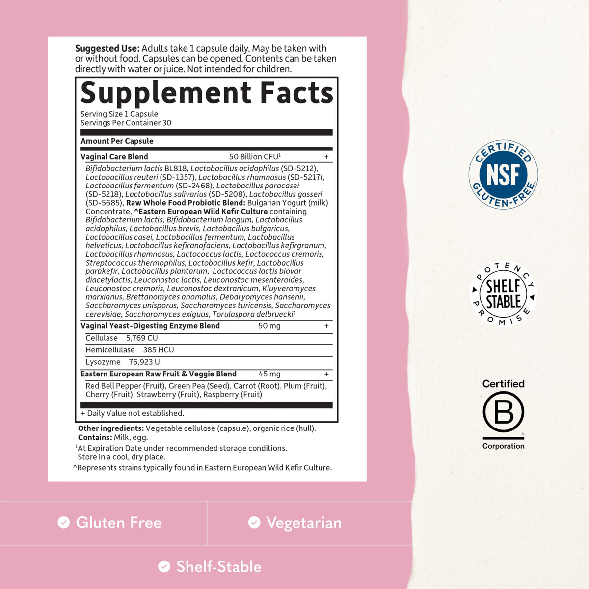 Garden of Life Raw Probiotics Vaginal Care, 50 Billion CFU, Shelf Stable