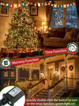 2-Pack 66FT 200 LED Christmas Lights, 13 Modes Extendable Christmas Tree Lights with Timer & Memory, Waterproof Twinkle Fairy Lights Green Wire Outdoor String Lights Indoor for Xmas Tree (Warm White)