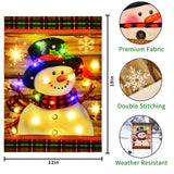 Lighted Christmas Snowman Garden Flag Outdoor Decor, 12x18 In