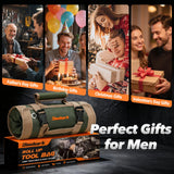 Gifts for Men, Roll Up Tool Bag, Anniversary Birthday Gifts for Men Dad Husband Him Boyfriend, Gift for Dad Who Have Everything, Portable Tool Organization for Mechanic Welding Electrician