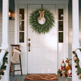24" Lifelike Touch Artificial Cedar Wreath for Front Door Christmas Decor