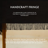 Midsummer Breeze Table Cloth Rectangle Table-Rustic Cotton Tablecloth Craft Fringed Farmhouse Table Cloths for Halloween Thanksgiving Christmas Kitchen Dining (55x70 Inch, Black)