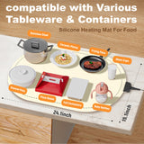 WOKALON Warming Mat for Food Extra Large,(24”x16”), Food Warmers for Parties Buffet and Home Daily Use,Roll Up Food Warmers (Beige)