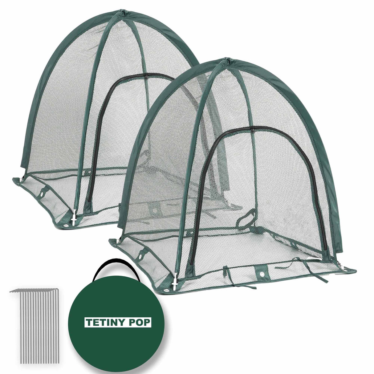 2pcs Quick Set up Pop up Garden Netting 28”x28”x32”Portable Plant Cover Net ,Locusts,Birds,Small Animal Garden Fruit and Flower Cages Portable Carry Bag with 16 Stakes