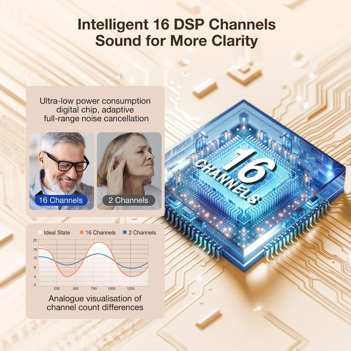 Hearing Aids for Seniors Rechargeable with Noise Cancelling, Hearing Amplifier with 5 Levels of Volume Adjustmen, Simple to Operate and Hear Clear Sound