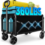 LIAPOTT Wagons Carts Foldable, Lightweight Collapsible Wagon Cart, 360lbs