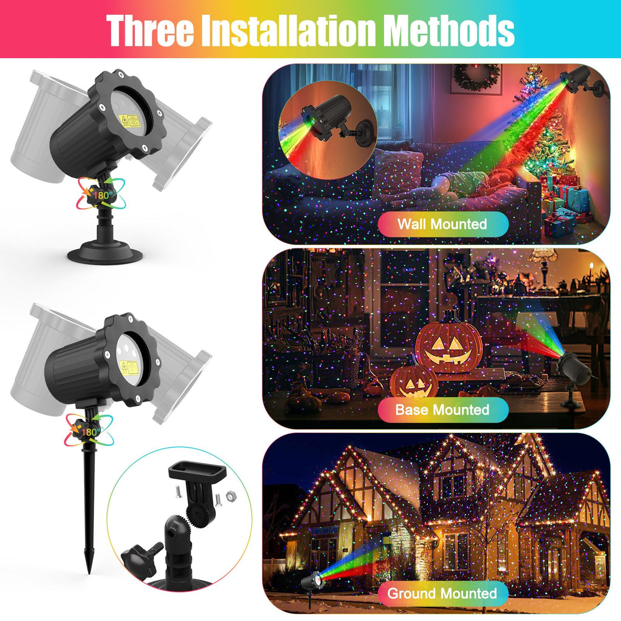 Waterproof Firefly Laser Projector Lights Outdoor,12 Effect Moving RGB Lights Show Laser Projection with RF Remote and Timer for Wedding Halloween Christmas Holiday Party Patio Garden Landscape Decor