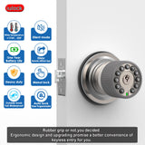 iulock Smart Door Knob with Keypad and Key,Keyless Entry Door Lock with Rubber Grip, Auto Lock,50 User Code,Waterproof, Easy to Install and Program for Bedroom Garage Office Gate (Satin Nickel)
