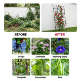 popsea 8.8ft Leaning Garden Trellis, No-Drill Lean-to Design for Climbing Plants | PE-Coated Galvanized Steel Plant Support for Flowers & Vegetables, Rust-Proof & Space-Saving Vertical Gardening