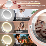 B Beauty Planet Makeup Mirror, Double-Sided Lighted Magnifying Mirror 30X